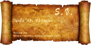 Spáth Vilmos névjegykártya
